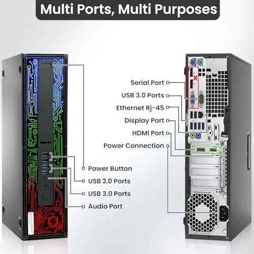 BTO BX8G2 RGB Gaming Desktop Computer PC – Intel Core i5-6500 6th Gen Processor – 16GB DDR4 RAM – 256GB SSD – GeForce GT 1030 – RGB Keyboard & Mouse – Wi-Fi – Windows 11 Pro (Renewed) - style: Starter Gaming PC