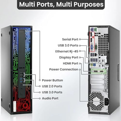 BTO BX8G2 RGB Gaming Desktop Computer PC – Intel Core i5-6500 6th Gen – 16GB DDR4 RAM – 512GB SSD – GeForce GT 1030 – 22" LED Monitor – RGB Keyboard & Mouse – Wi-Fi – Windows 11 Pro (Renewed) - style: Standard Gaming Bundle