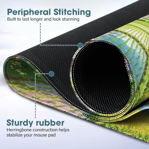Large Desk Pad 31.5x15.7 Inch - Extended XXL Mouse Pad, Farmland | Stitched Edges Non Slip Rubber Base Waterproof for Office and Gaming - color: Farmland, size: 31.5" x 15.7"
