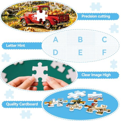 300 Piece Jigsaw Puzzle for Kids & Adults - European Village Puzzle with Lake, Colorful Houses, Bridge & Autumn Landscape, for Boys Girls Ages 8+, 20.5 x 15 in - color: European