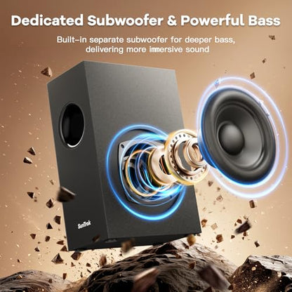 Sound Bar for Smart TV, Karaoke Sound Bar with Wireless Microphones, 2.1CH Soundbar with Subwoofer, BT 5.3 Surround Sound System for TV, Home Theater Soundbar Speakers with Bluetooth/ARC/AUX for Party