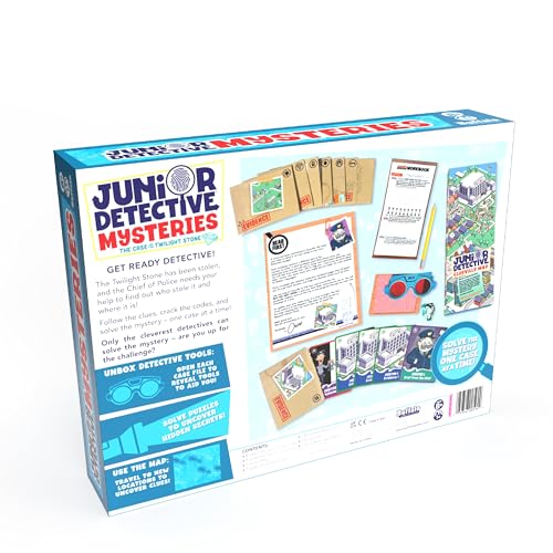 Junior Detective Mysteries Board Game for Kids Ages 8 and Up, Classic Family Mystery Game for 1 Plus Players
