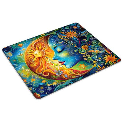 Square Mouse Pad Blue Girl and Flowers,Gaming Mouse Pads for Desk,Soft Computer Waterproof Non-Slip Mouse Mat - color: Blue girl and flowers
