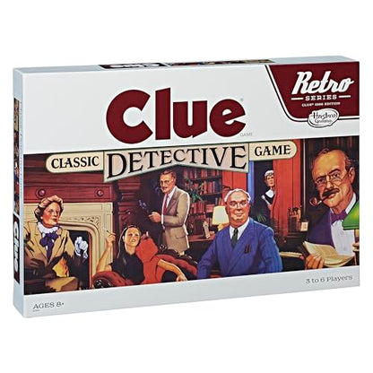 Hasbro Gaming Retro Series Clue 1986 Edition Board Game, Classic Mystery Game for Kids, Family Board Games for 3-6 Players, Ages 8+ (Amazon Exclusive)