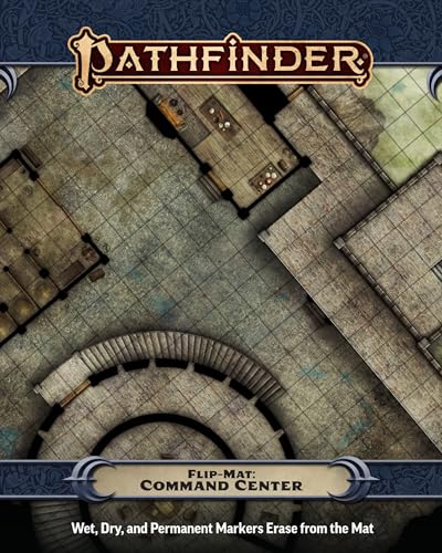 Pathfinder Flip-Mat: Command Center, 24x30 Double-Sided | Strategic Battle Map - Mountain Keep & Palace Command Centers, for Tabletop Games