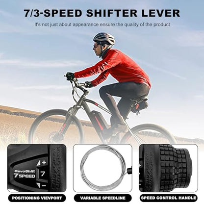 Bike Gear Shifters 3×7 Speed Left SL-RS25 21S Shift Lever Bicycle Twist Grip Thumb Gear Shifter for MTB Folding Mountain Bike - size: RS25-3x7