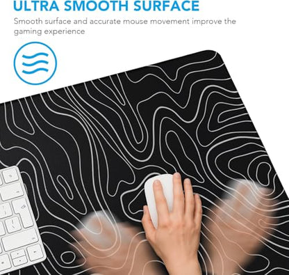 Large Mouse Pad, Waterproof Gaming Mousepad with Non-Slip Rubber Base, Stitched Edges, XXL Computer Long Keyboard Mouse Mat for Gamer, Office & Home, 31.5" x 15.7", Black White Lines - color: Black White Lines, size: 31.5L x 15.7W inches