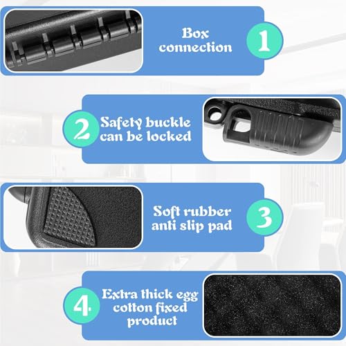 17" x 11.22" x 4.96" Portable Hard-Shell Case | Customizable Foam Case with Pre-cut Foam Interior, Suitable for Storing Electronics, Microphones, Cameras, and Equipment, etc - size: 17"