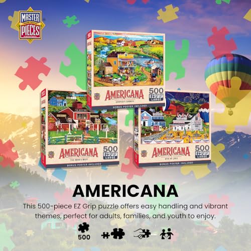 MasterPieces - 500 Piece Jigsaw Puzzle, Large EZ Grip Shapes, Labor Day, Fun for Adults, Seniors, Family, Kids, 19.25" x 26.75" - size: 500 Piece