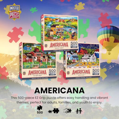 MasterPieces - 500 Piece Jigsaw Puzzle, Large EZ Grip Shapes, Labor Day, Fun for Adults, Seniors, Family, Kids, 19.25" x 26.75" - size: 500 Piece