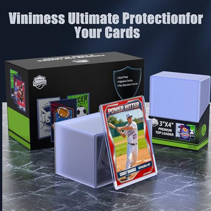50 Count Card Sleeves Top Loaders for Cards, 3" x 4" Baseball Card Protectors, Hard Plastic Toploaders for Standard Size Trading Sports Football Cards - size: 50 Hard Sleeves