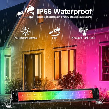 50W 2.4G Remote Control RGB Wall Washer Light, RGB Light bar with Remote Control & APP Control, for Birthday Party, Garden Lighting, Wall Display, Hotel, Building, Commercial Lighting - size: 50W RGB*1