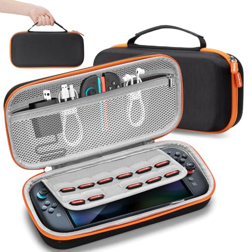 Yewltvep Carrying Case for Nintendo Switch 2, Large Capacity Hard Shell Travel Case with 11 Game Card Slots, Portable Protective Cover Storage Bag for Switch 2 and Accessories