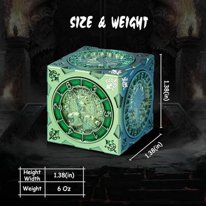 DNDND Chameleon Gold-Green Color Shift Cube Dice - Angular Color Changing D&D Spinner with 6-Side Precision Bearings & Gift Box for TTRPG - color: Chameleon Green