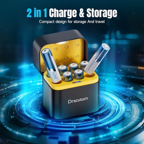 Rechargeable Lithium AA Batteries 8-Pack with Charger, 1.5V 3600mWh Long Lasting Double A Battery for Blink Camera, Xbox Controller, Trail Cameras, Toys, Remote Control - size: 8 AA 3600 mWh with Charger