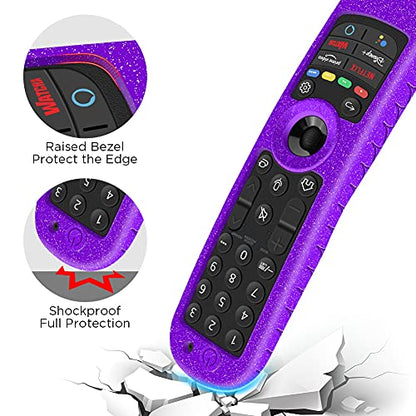 Silicone Case for LG MR21GA MR21GC Remote Control [Shockproof] Anti-Slip Protective Cover for LG MR22GA MR22GN MR23GA MR23GN MR24GN Magic Remote 2021-2024 Case Sleeve Holder Protector Skin (Purple) - color: Purple