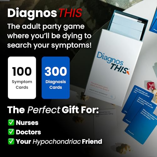 DiagnosThis – Hilarious Hypochondriac Party Game for Adults | 300 Diagnosis & 100 Symptom Cards for Medical Nerds, Hypochondriacs & Game Nights