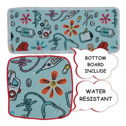NGIL Utility Water Resistant Tote Bag | Work Tote for Women, Nurse Bag, Teacher's Choice Purse, Gym Bag, Everyday Organizer Top Zipper Closure - color: Groovy Nurse- Navy