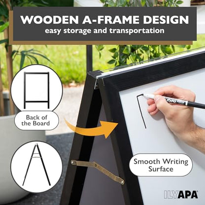 Ilyapa Prize Drop Board, 20x31 in - Penny Drop Game, Whiteboard Sign | Wooden A-Frame Whiteboard Sign, Includes 12 Coin Drop Discs & Eraser - For Trade Shows & Events - color: White, size: 21x30
