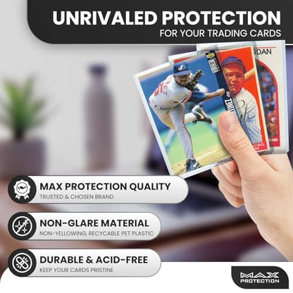 Max Protection 35pt Top Loaders for Cards - Premium 3x4 Inch Trading Card Toploaders - Protect Your Baseball and Sports Cards with These Crystal Clear Hard Plastic Sleeves Protectors (100 Toploaders) - size: 100 Toploaders