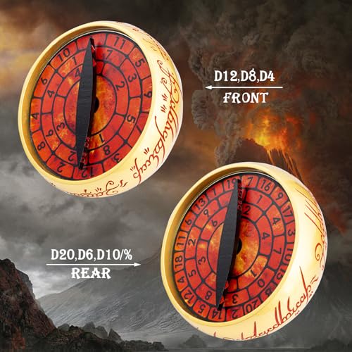 Spinner DND Dice Set Metal Gaze Eye Dice Set with Case, Magic Ring D and D Dice for Dungeons Dragons RPG Role Playing Games, Polyhedral Dice Set D20 D12 D10 D8 D6