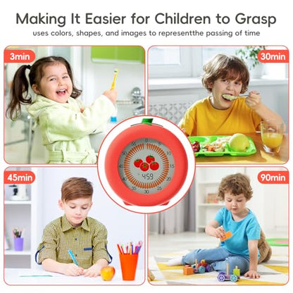 Tomato Kids Visual Timer for Classroom, Office and Meetings | 299 Minute, Cute Pomodoro Countdown Timer with Pause Function, Clock and Alarm, Kitchen Cooking Helper