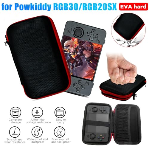 Hard Carrying Case for Powkiddy RGB30/RGB20SX - Retro Game Console,Travel Storage Bag for Gaming Console/Charging Cable/Accessories,Handheld Emulator Holder Organizer