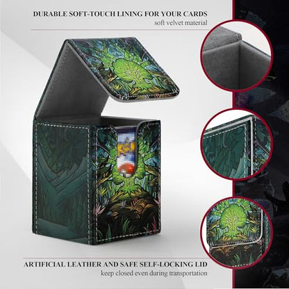 Card Deck Box for MTG Card Storage Box Holds 100 Plus Single Sleeved Cards with Trading Cards Games TCG Yugioh etc. (Light Green) - color: Light Green