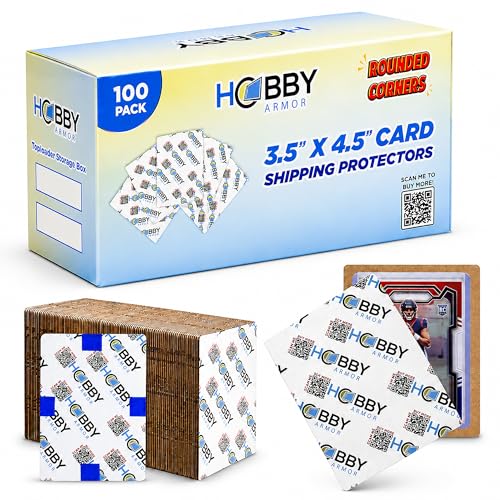 Hobby Armor Trading Card Shipping Protector, 3.5"x4.5" Cardboard - 100 Pack | Perfect Fit for Toploaders, Vibrant Multi-Color Print, Sturdy Lightweight Cardboard, Rounded Corners, Bend & Ding Protection - color: 100 Pack - Vibrant