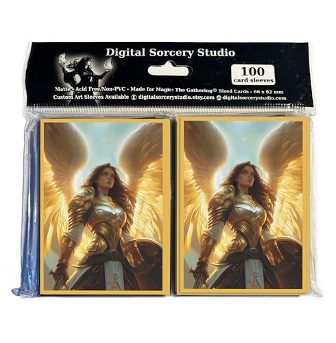 Angel Warrior Card Game Sleeves – 100 Pack – Compatible with MTG – Perfect for Magic The Gathering Commander Decks Like Giada, Font of Hope, Avacyn, LIESA & Aurelia - color: Angel Warrior