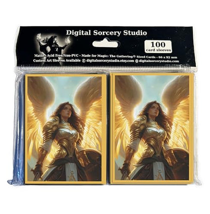 Angel Warrior Card Game Sleeves – 100 Pack – Compatible with MTG – Perfect for Magic The Gathering Commander Decks Like Giada, Font of Hope, Avacyn, LIESA & Aurelia - color: Angel Warrior
