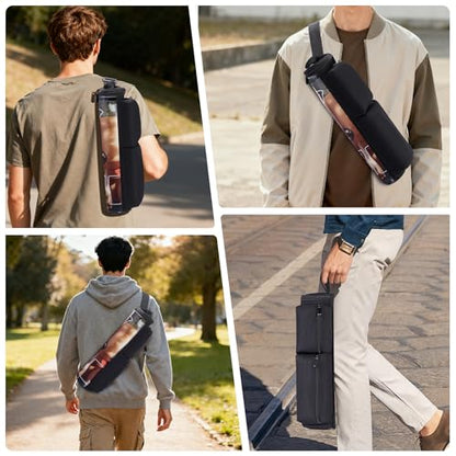 Playmat Tube Fits 14'' or 15'' 1 pcs Playmats, Playmat Case Compatible with TCG/MTG Playmats, Playmat Storage Bag Equipped with SeeThrough Window, 2 Zipper Pockets and Adjustable Shoulder Strap