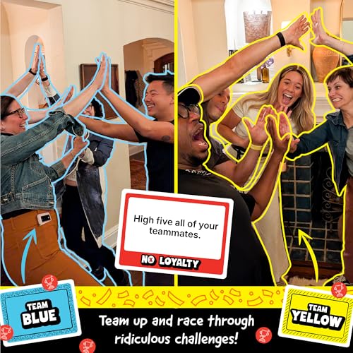 Exploding Kittens No Loyalty, 4-20 Players, Age 7+ Large Group Game | Win challenges, switch teams, betray your way to victory in a chaotic large-group game for up to 20 players. 100 Challenges