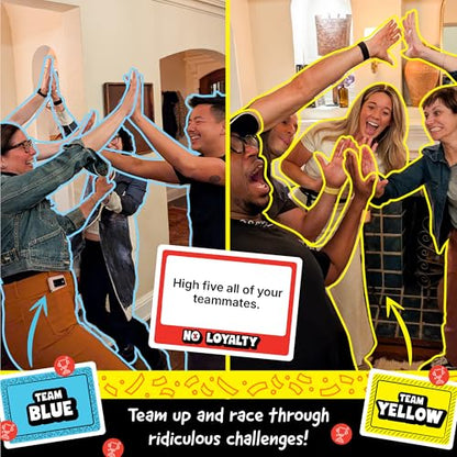 Exploding Kittens No Loyalty, 4-20 Players, Age 7+ Large Group Game | Win challenges, switch teams, betray your way to victory in a chaotic large-group game for up to 20 players. 100 Challenges