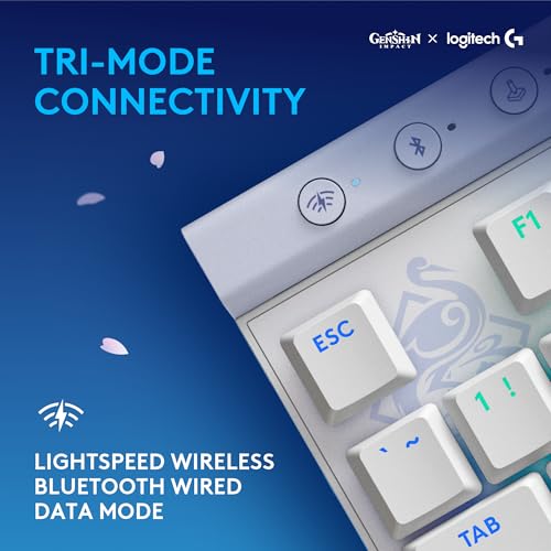 Logitech G515 TKL Wired Gaming Keyboard (Tactile) - Genshin Impact Edition | Low profile, gaming, LIGHTSYNC RGB, thin design, double-shot PBT keycaps, mechanical switches - color: Genshin Impact Edition, style: Wireless