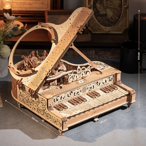 3D Puzzles for Adults, Wooden 3D Puzzle Model Time Piano Music Box Toys Building Kits, DIY Wood Crafts Cool Toy Hobbies for Men Women, Creative Assembly Gifts ﻿