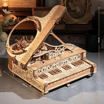 3D Puzzles for Adults, Wooden 3D Puzzle Model Time Piano Music Box Toys Building Kits, DIY Wood Crafts Cool Toy Hobbies for Men Women, Creative Assembly Gifts ﻿