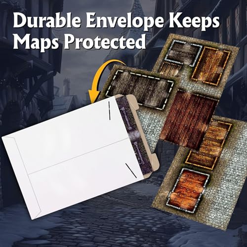 Arcknight The Cobblestone City Roleplaying Battlemaps; 16 Modular RPG Maps in 8 Double-Sided Pages, 1" Square Grid, Modular & Versatile Design for Tabletop Gaming - for Dungeons & Dragons, Pathfinder - style: Cobblestone City