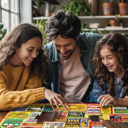 White Mountain 1000 Piece Jigsaw Puzzle Fathers Day Humor Collage Puzzles with Large Pieces Gift for Adults and Family 24"x30" - Dad Jokes