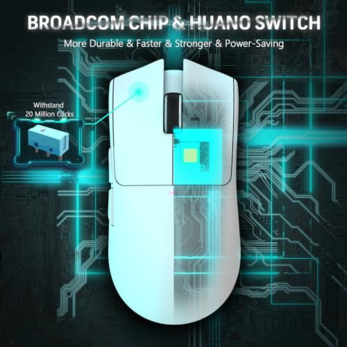 ATTACK SHARK X11 59g Lightweight Wireless Gaming Mouse,RGB Magnetic Charging Dock,PixArt PAW3311 Gaming Sensor,Tri-Mode-BT/2.4G Wireless/Wired Mouse,22000 DPI,5 Programmable Buttons for Pc/Mac(White) - color: white