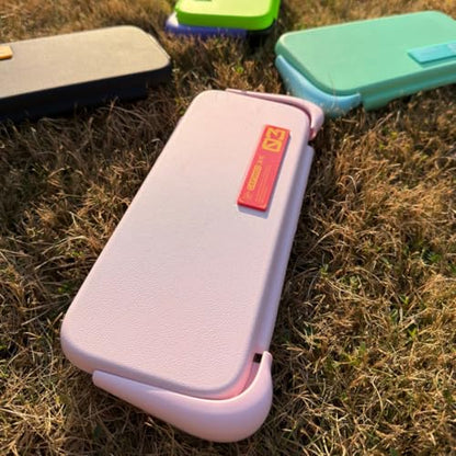 Plenbo FoldeX Switch 2 Grip Case with Detachable Flip Cover- Pastel Pink | Dockable Ergonomic Handheld Protective Hard Shell for Nintendo Switch 2, 3-Mode Compatible Joy-Con 2 Controller Grip - color: Pastel Pink