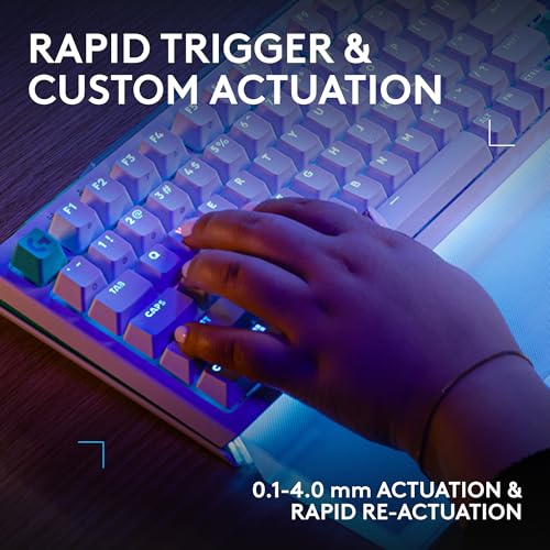 Logitech G512 X 75 TMR + Linear Switch Mechanical Gaming Keyboard - White | Hot-Swappable 9x TMR Rapid Trigger + Linear Mechanical Switches, Gasket, PBT Keycaps, <8K, LIGHTSYNC RGB, for PC & Mac - color: White, size: 75 percent, style: Linear Switches