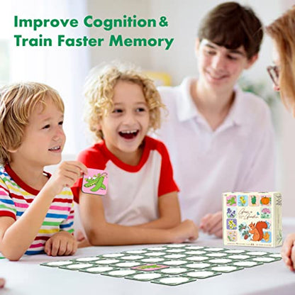 Hebayy Memory Matching Game, 72 PCS Grow A Garden Matching Cards for Toddlers 36 Designs Memory Cards Educational Toys for Preschool 4 5 6 Years Old - style: Garden