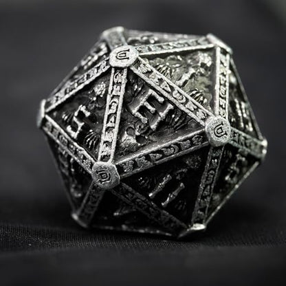 Metal DND Dice Set for D&D Dungeons and Dragons RPG Game Skull Wizard Theme Polyhedral Dice with Metal Gift Box for Dice Goblin Collectable Unique Skeleton Halloween Accessories (Black) - color: Black