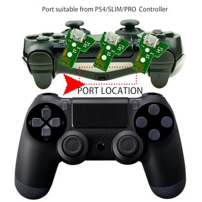 CTHTBZ 3PCS JDS-011 Assembly Replacement Charging Port for PS4,Charger Socket Board Connector Module for PlayStation PS4 Controller,Screwdriver, Flex Cable (JDS-011)