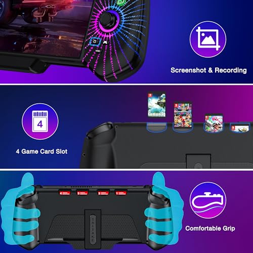 Switch Controller with Hall Joystick for Nintendo Switch/OLED, Wired Switch Pro Remote Controller with Turbo/4 Game Slot/Dual Motor, Handheld Joypad Replacement for Nintendo Switch Controller - color: Black Magical
