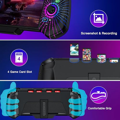 Switch Controller with Hall Joystick for Nintendo Switch/OLED, Wired Switch Pro Remote Controller with Turbo/4 Game Slot/Dual Motor, Handheld Joypad Replacement for Nintendo Switch Controller - color: Black Magical