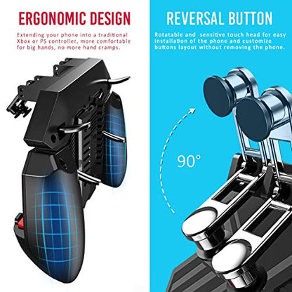 DELAM Mobile Game Controller for iPhone & Android, Pubg Mobile Controller with Cooling Fan, Phone Triggers for Gaming, Gaming Grip Joystick Gamepad Shoot Aim Keys for 4.7-6.5" Phone - color: PUBG Controller with Cooling Fan