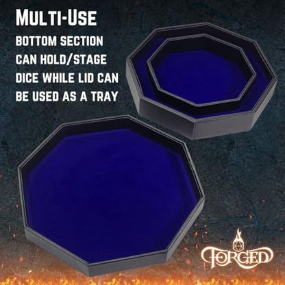 Forged Dice Co. Dice Arena Rolling Tray and Storage Compatible with Any dice Game, D&D and RPG Gaming - color: Blue