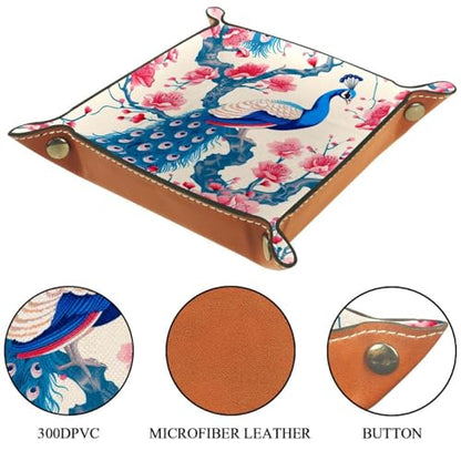 Peacock and Flower Dice Tray Dice Rolling Tray Folding Dice Holder for Dice Games, Like RPG, DND and Other Table Games - color: Multi 1